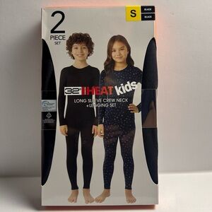 32 Degrees Kids' Heat Set 2 Piece Set, tee & pant, Black Small
